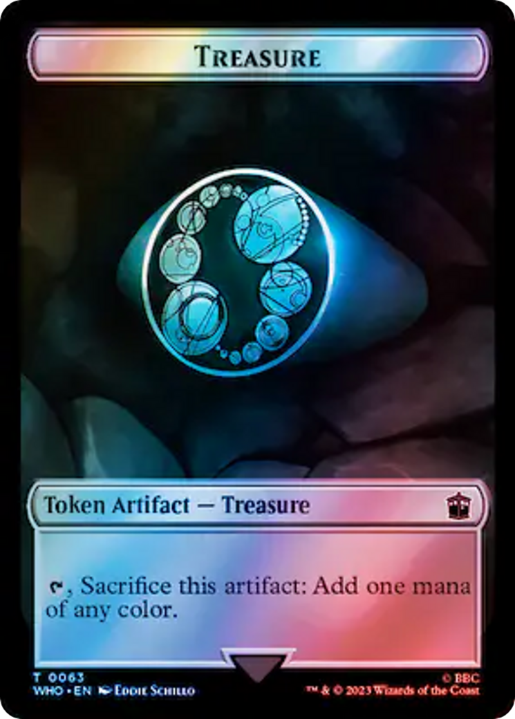 Alien Angel // Treasure (0063) Double-Sided Token (Surge Foil) [Doctor Who Tokens] | GnG Games