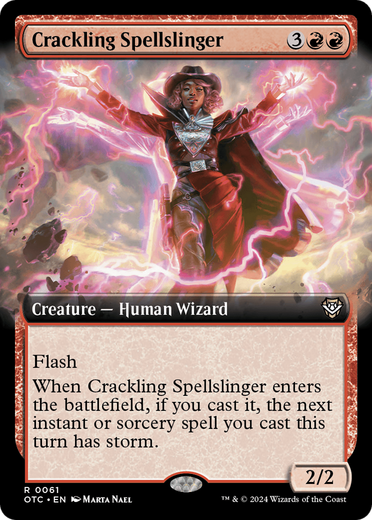 Crackling Spellslinger (Extended Art) [Outlaws of Thunder Junction Commander] | GnG Games