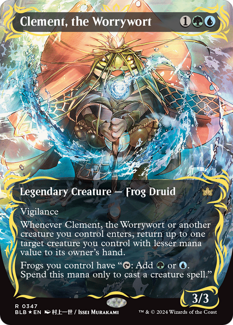 Clement, the Worrywort (Borderless) (Raised Foil) [Bloomburrow] | GnG Games