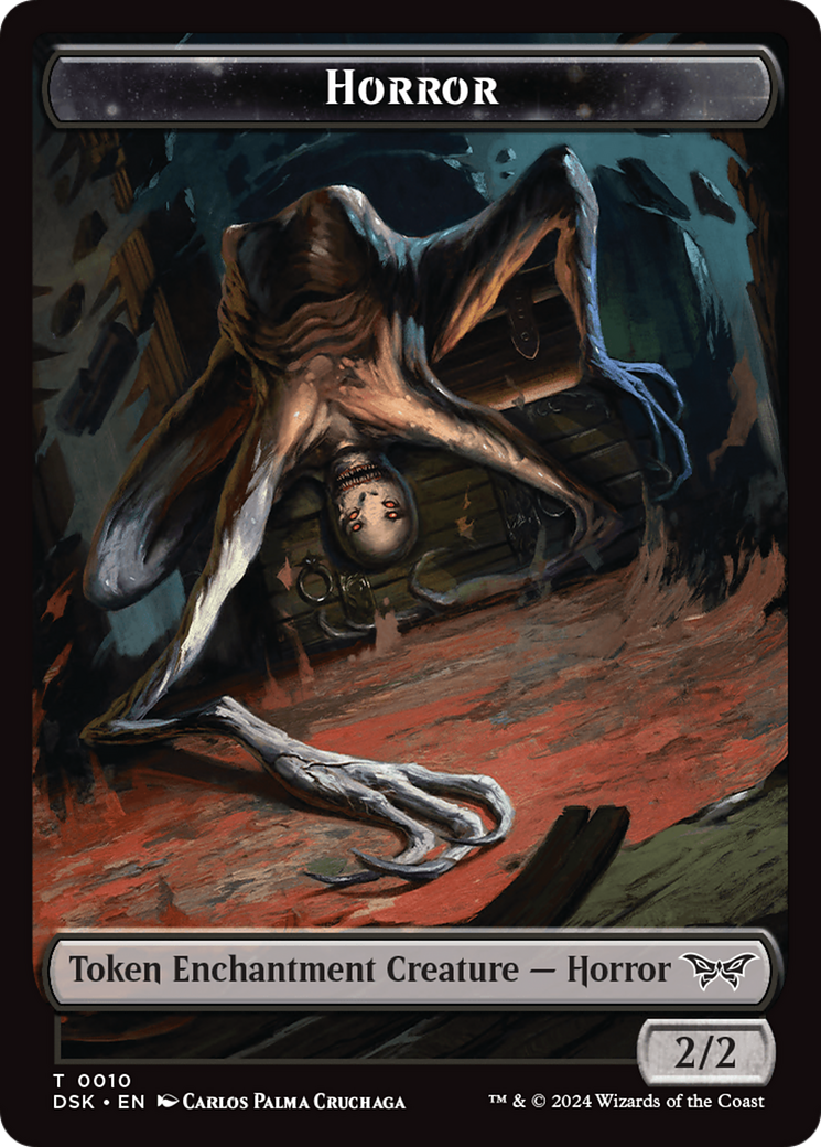 Horror // Glimmer Double-Sided Token [Duskmourn: House of Horror Tokens] | GnG Games