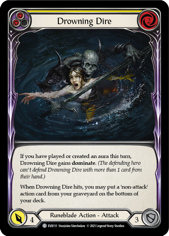 Drowning Dire (Yellow) [EVR111] (Everfest)  1st Edition Rainbow Foil | GnG Games