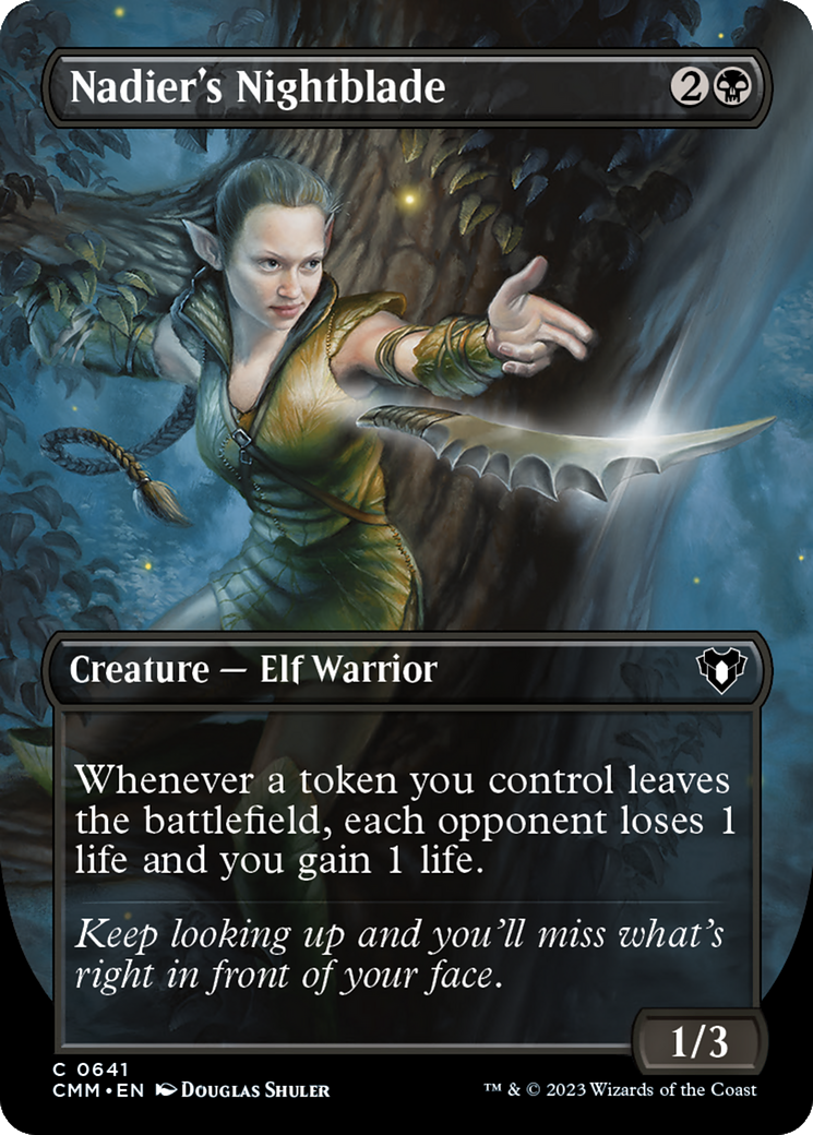 Nadier's Nightblade (Borderless Alternate Art) [Commander Masters] | GnG Games