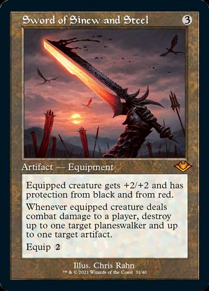 Sword of Sinew and Steel (Retro Foil Etched) [Modern Horizons] | GnG Games