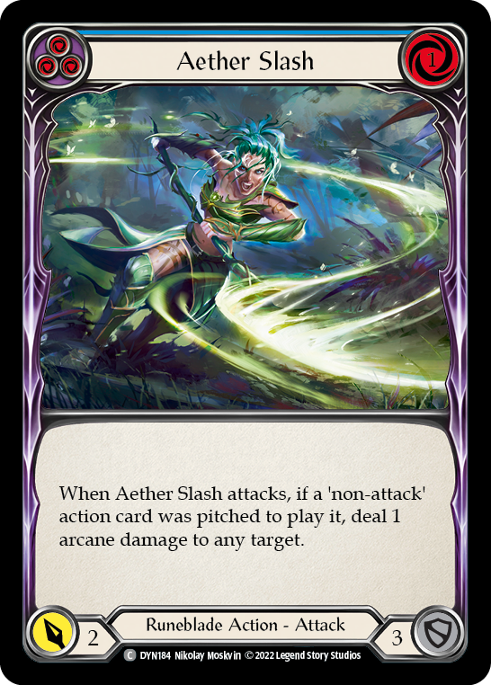 Aether Slash (Blue) [DYN184] (Dynasty)  Rainbow Foil | GnG Games