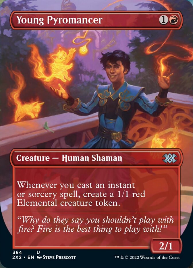 Young Pyromancer (Borderless Alternate Art) [Double Masters 2022] | GnG Games