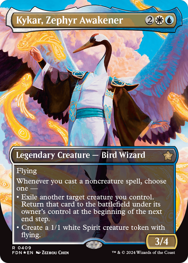 Kykar, Zephyr Awakener (Borderless) (Mana Foil) [Foundations] | GnG Games