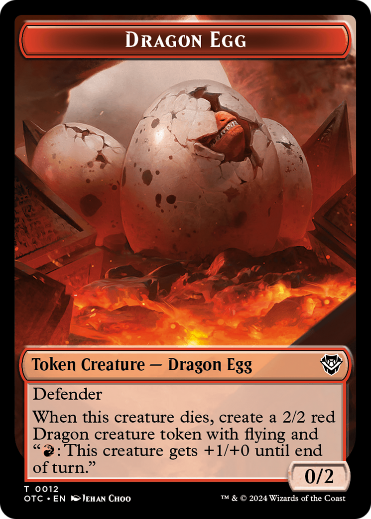 Dragon Egg // Dragon Double-Sided Token [Outlaws of Thunder Junction Commander Tokens] | GnG Games