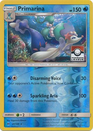 Primarina (41/149) (League Promo) [Sun & Moon: Base Set] | GnG Games