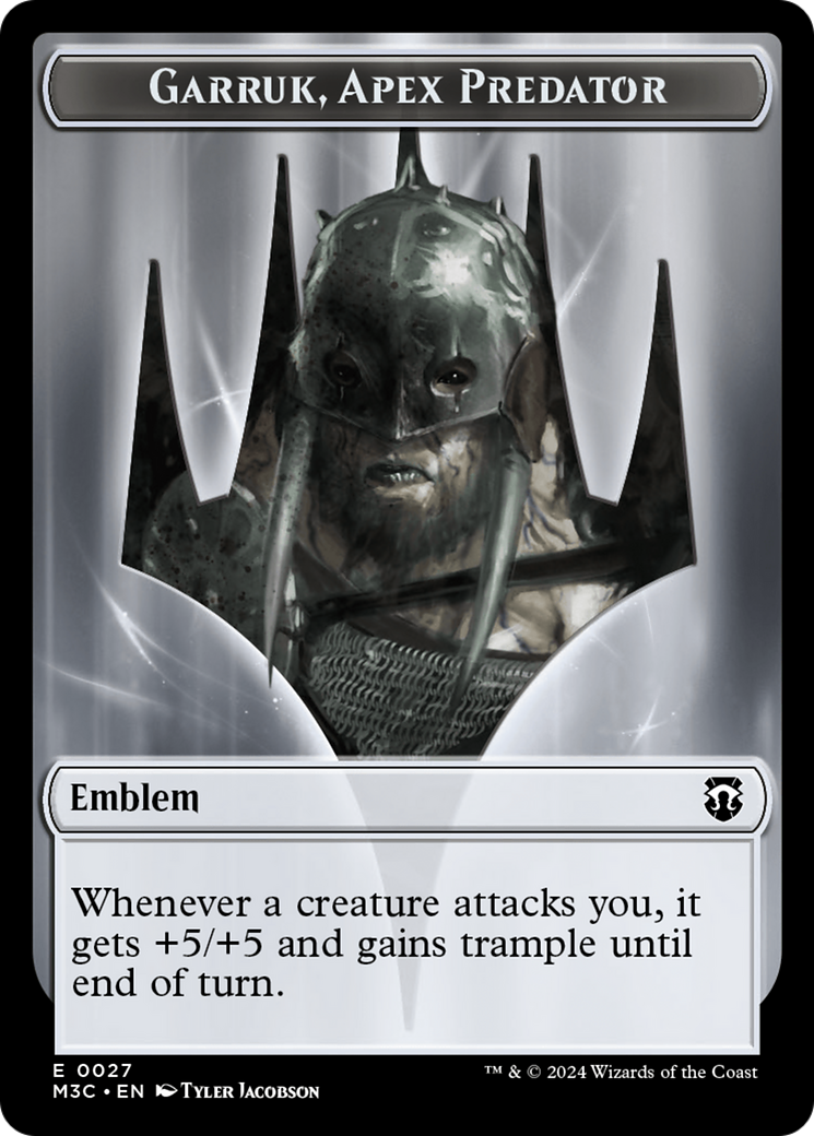 Garruk, Apex Predator Emblem // Saproling Double-Sided Token [Modern Horizons 3 Commander Tokens] | GnG Games