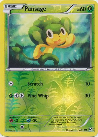 Pansage (7/114) (Energy Holo) [Black & White: Base Set] | GnG Games