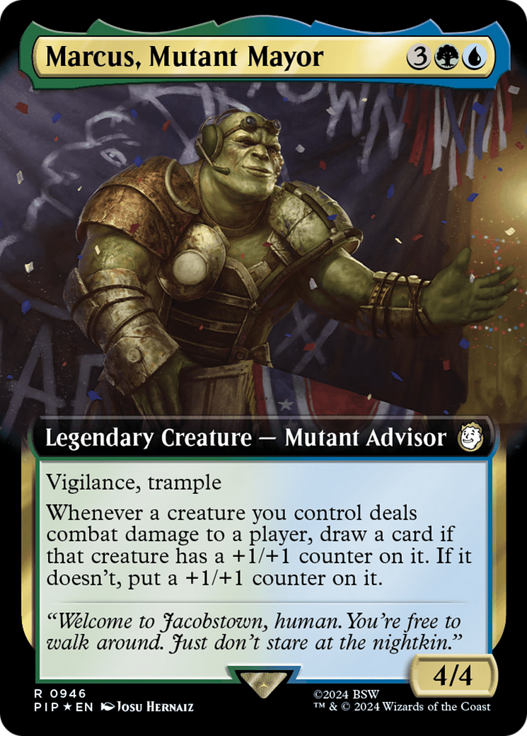 Marcus, Mutant Mayor (Extended Art) (Surge Foil) [Fallout] | GnG Games