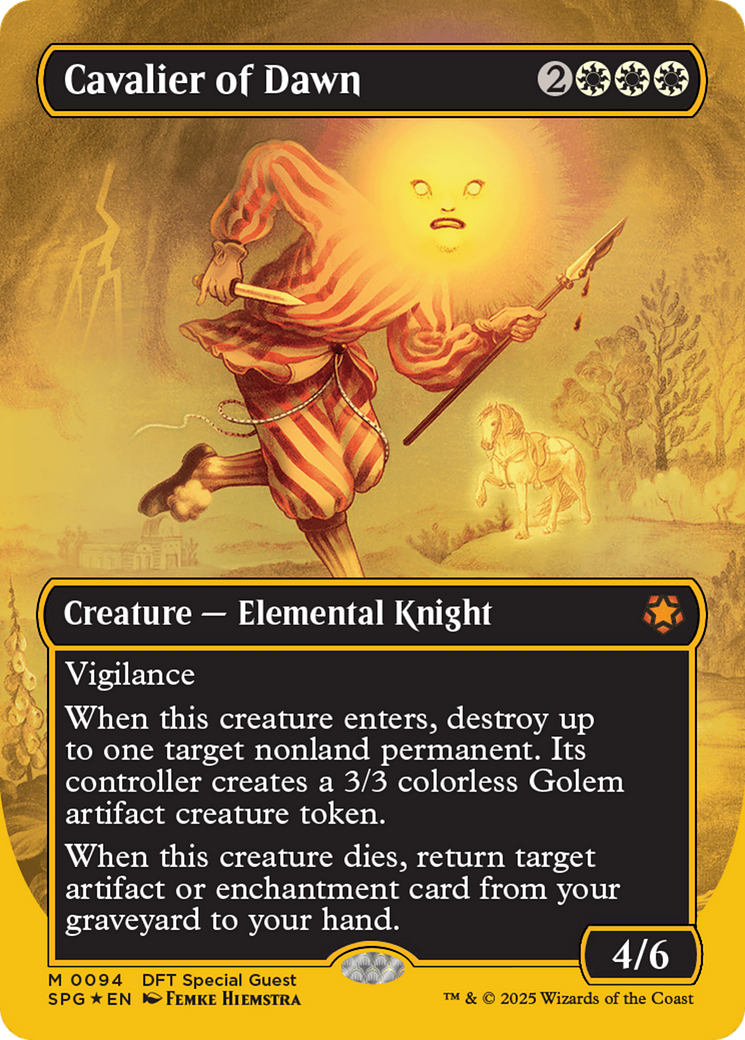 Cavalier of Dawn (Borderless) (First-Place Foil) [Aetherdrift Special Guests] | GnG Games