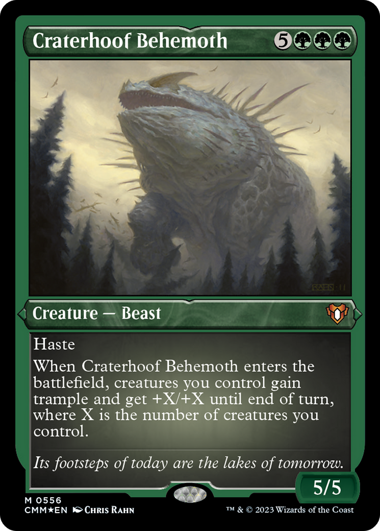 Craterhoof Behemoth (Foil Etched) [Commander Masters] | GnG Games