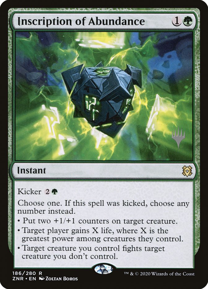 Inscription of Abundance (Promo Pack) [Zendikar Rising Promos] | GnG Games