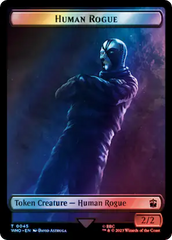 Human Rogue // Dinosaur Double-Sided Token (Surge Foil) [Doctor Who Tokens] | GnG Games