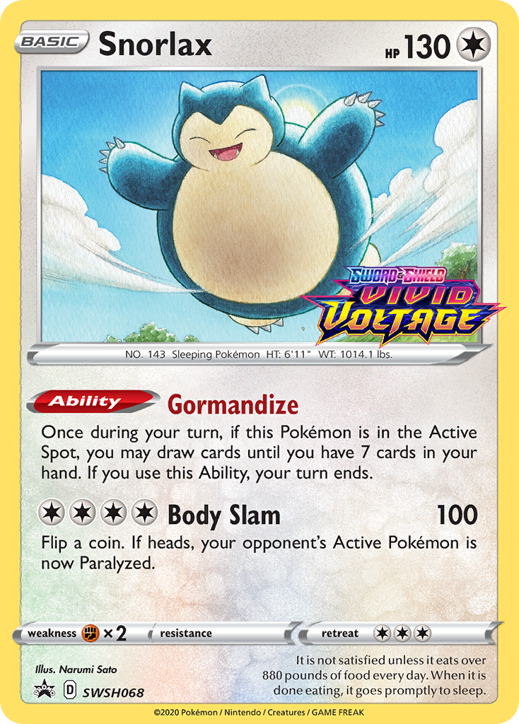 Snorlax (SWSH068) (Prerelease Promo) [Sword & Shield: Black Star Promos] | GnG Games