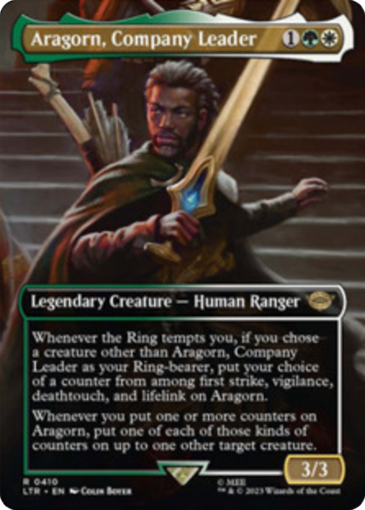 Aragorn, Company Leader (Borderless Alternate Art) [The Lord of the Rings: Tales of Middle-Earth] | GnG Games