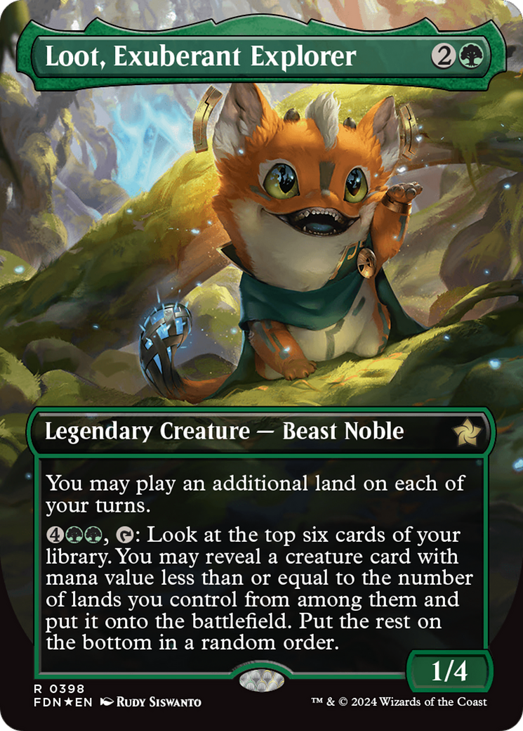 Loot, Exuberant Explorer (Borderless) (Mana Foil) [Foundations] | GnG Games