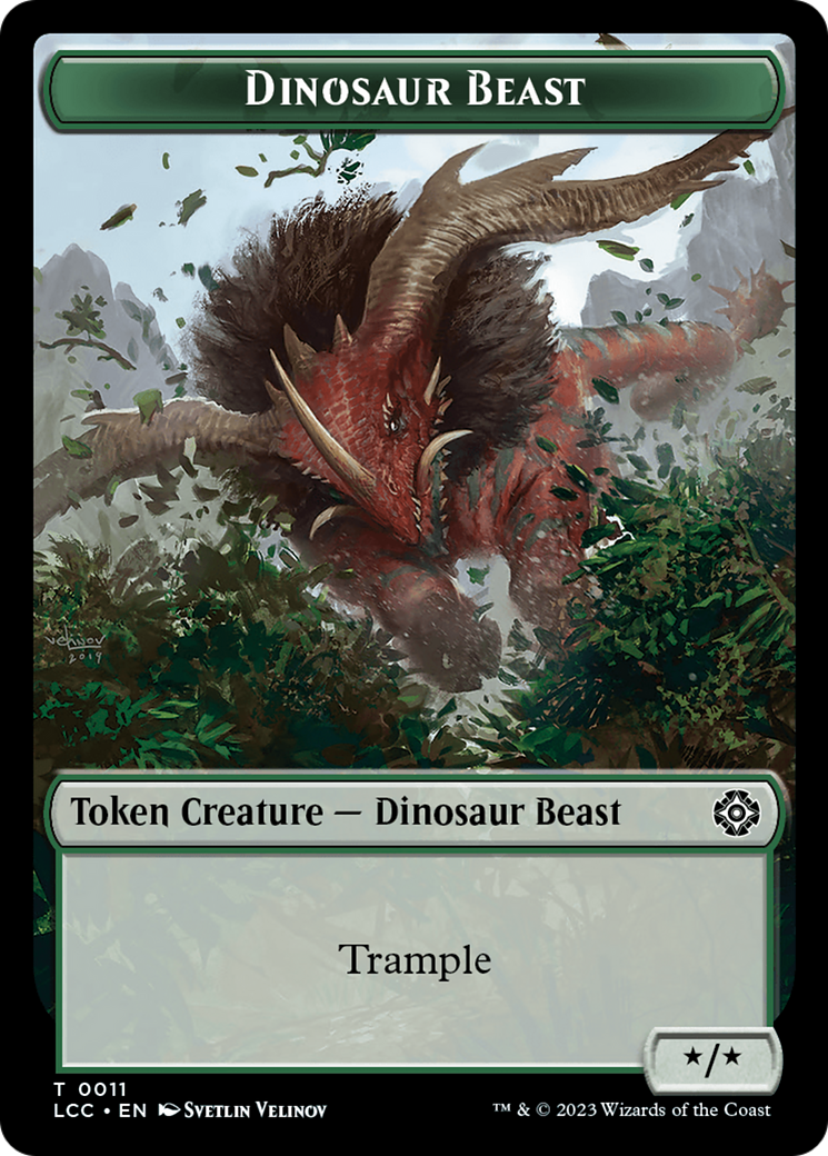 Dinosaur Beast // Dinosaur Double-Sided Token [The Lost Caverns of Ixalan Commander Tokens] | GnG Games