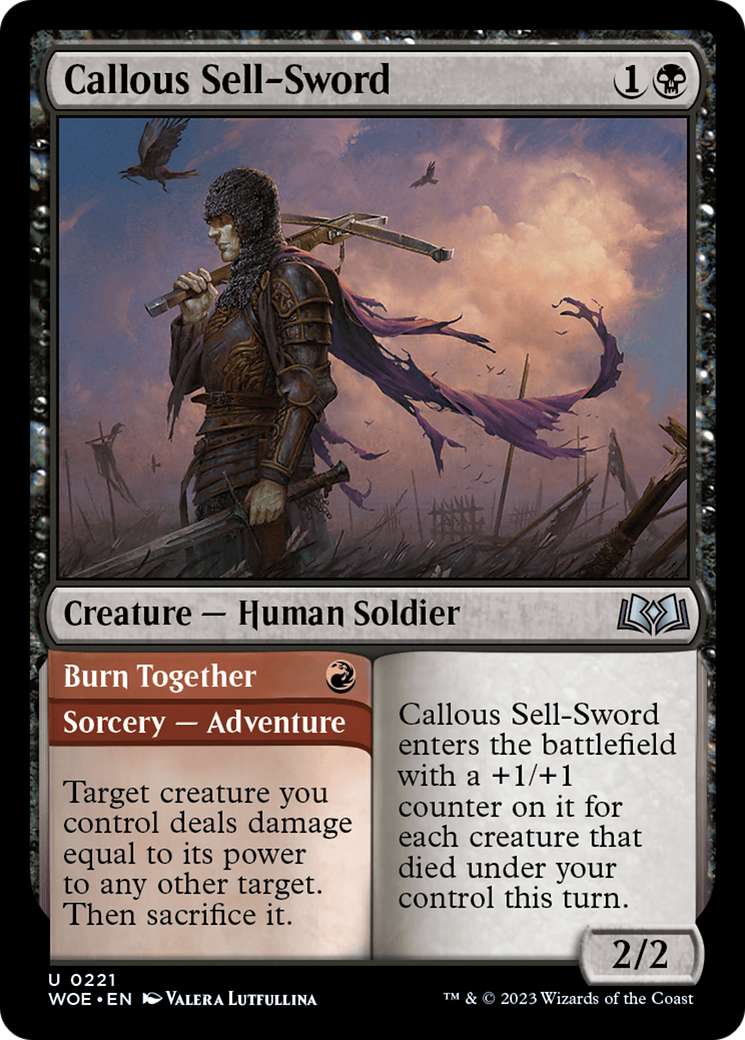 Callous Sell-Sword // Burn Together [Wilds of Eldraine] | GnG Games