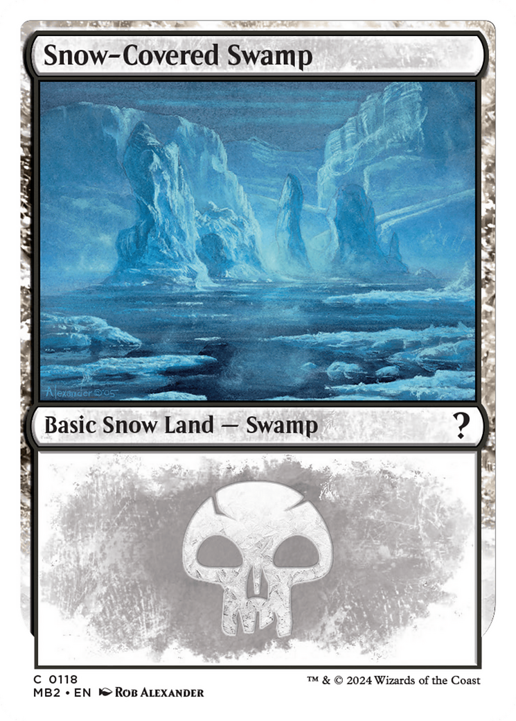 Snow-Covered Swamp (White Border) [Mystery Booster 2] | GnG Games