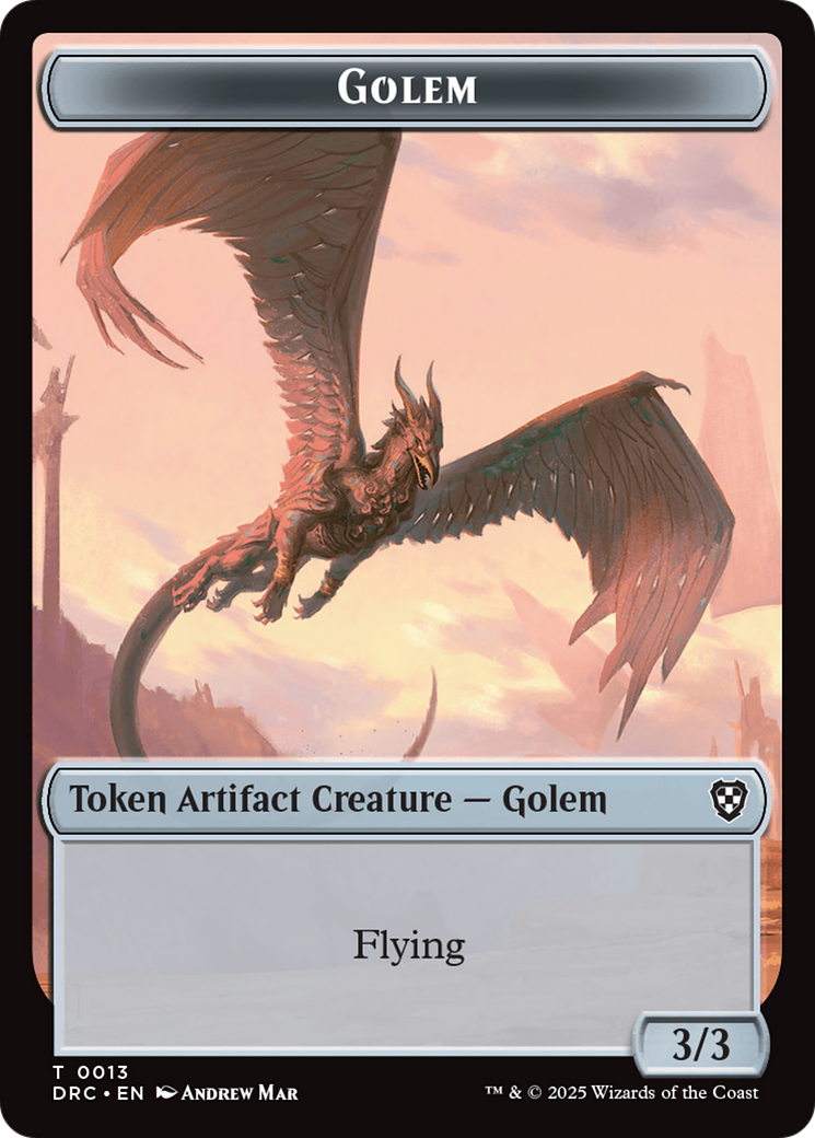 Golem (0013) // Nalaar Aetherjet Double-Sided Token [Aetherdrift Tokens] | GnG Games
