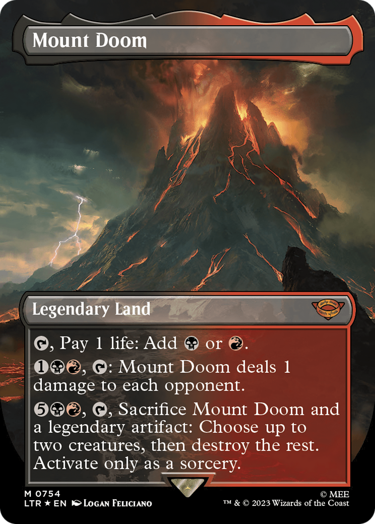 Mount Doom (Borderless) (Surge Foil) [The Lord of the Rings: Tales of Middle-Earth] | GnG Games