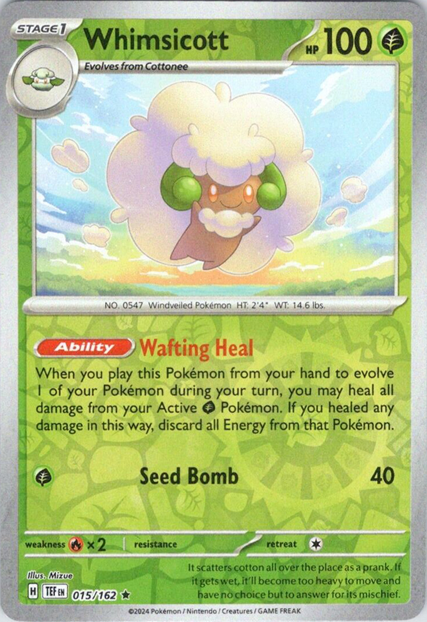 Whimsicott (015/162) [Scarlet & Violet: Temporal Forces] | GnG Games