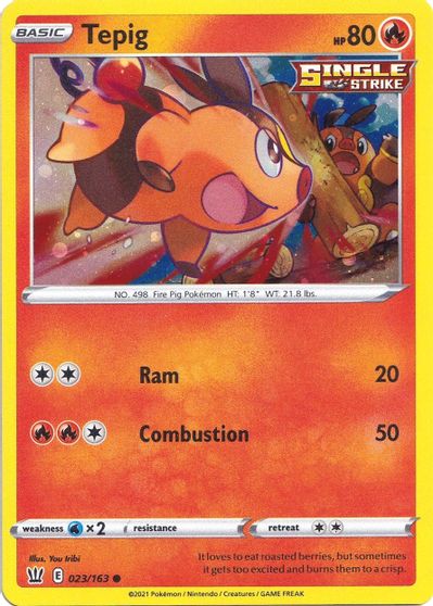 Tepig (023/163) (Cosmos Holo) [Sword & Shield: Battle Styles] | GnG Games