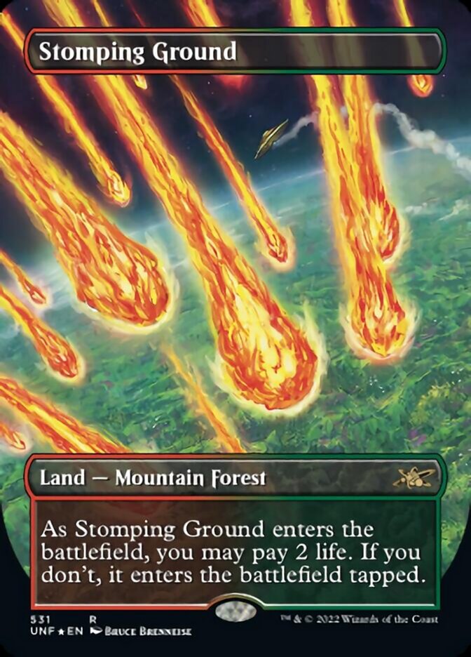 Stomping Ground (Borderless) (Galaxy Foil) [Unfinity] | GnG Games