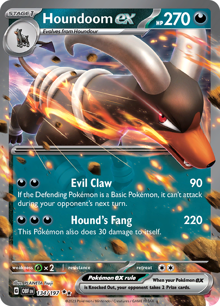 Houndoom ex (134/197) [Scarlet & Violet: Obsidian Flames] | GnG Games