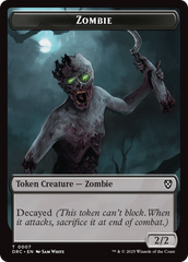 Timeless Dragon // Zombie (0007) Double-Sided Token [Aetherdrift Tokens] | GnG Games
