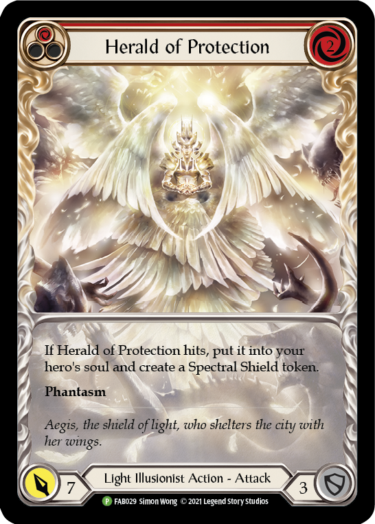 Herald of Protection (Red Extended Art) [FAB029] (Promo)  Rainbow Foil | GnG Games