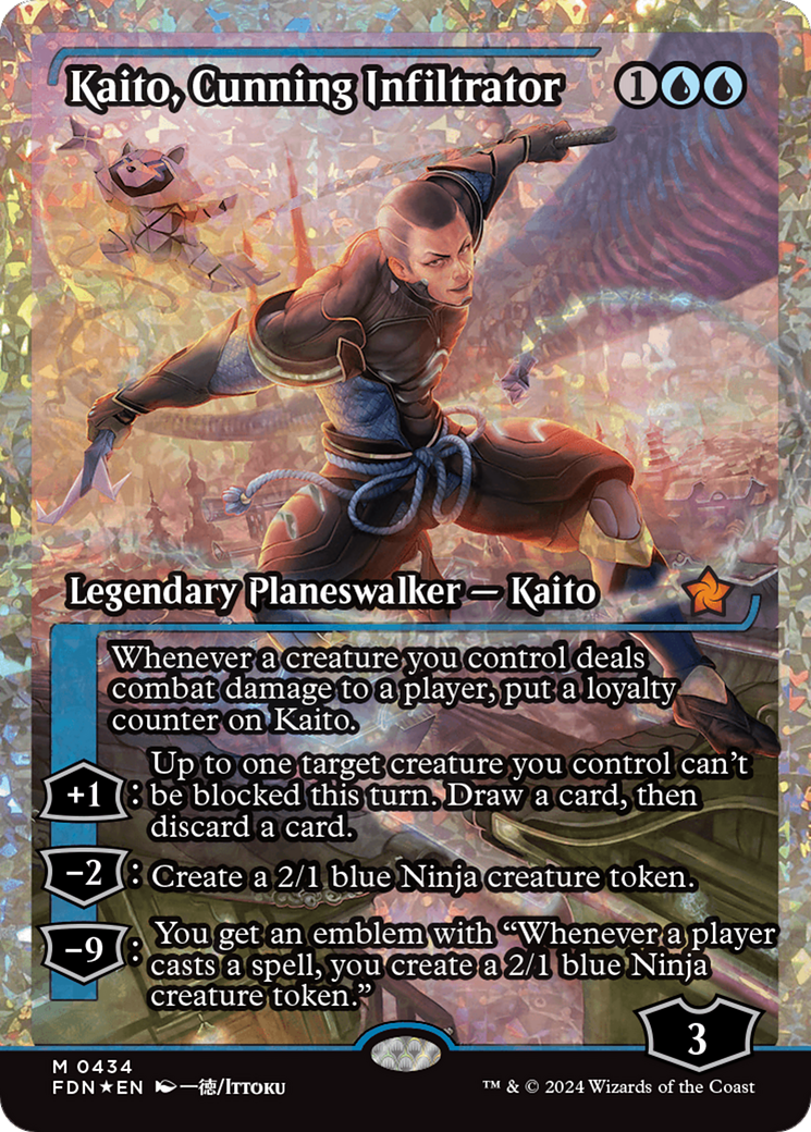 Kaito, Cunning Infiltrator (Showcase) (Frature Foil) [Foundations] | GnG Games