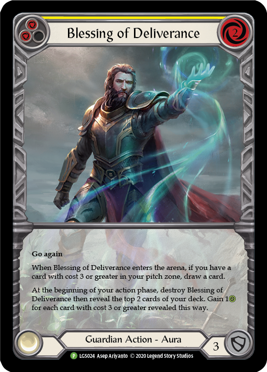 Blessing of Deliverance (Yellow) [LGS024] (Promo)  Rainbow Foil | GnG Games