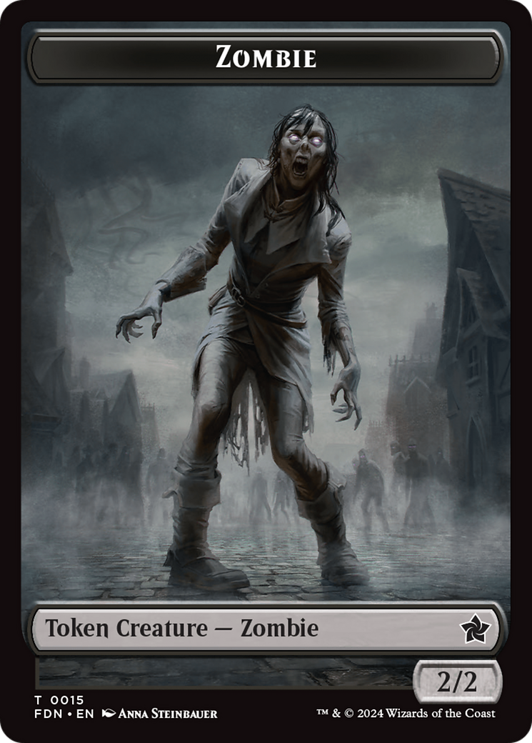 Faerie // Zombie Double-Sided Token [Foundations Tokens] | GnG Games