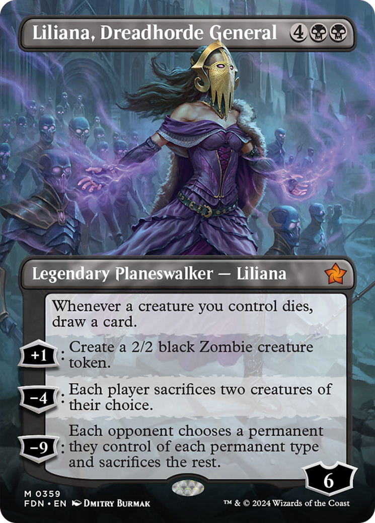 Liliana, Dreadhorde General (Borderless) [Foundations] | GnG Games