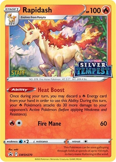 Rapidash (SWSH270) (Prerelease) (Staff) [Sword & Shield: Black Star Promos] | GnG Games