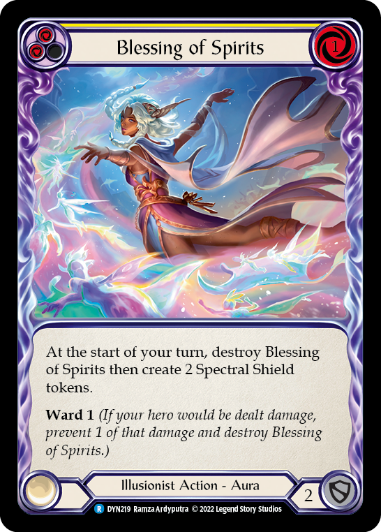 Blessing of Spirits (Yellow) [DYN219] (Dynasty)  Rainbow Foil | GnG Games