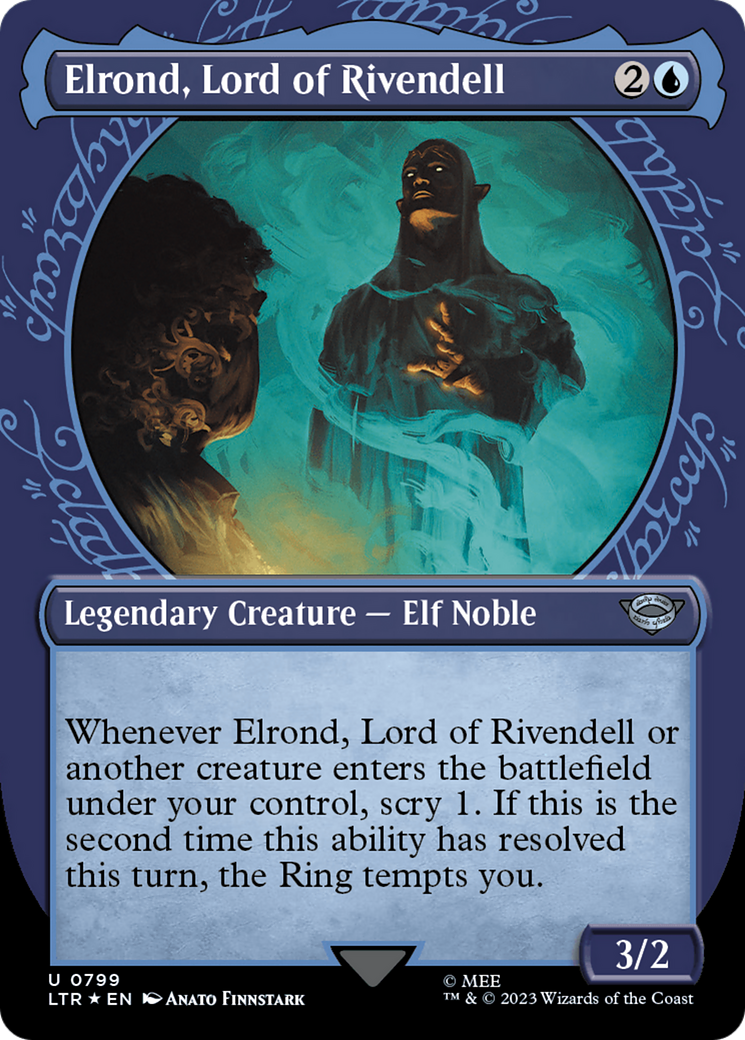 Elrond, Lord of Rivendell (Showcase) (Surge Foil) [The Lord of the Rings: Tales of Middle-Earth] | GnG Games