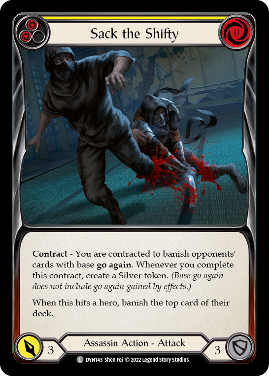 Sack the Shifty (Yellow) [DYN143] (Dynasty)  Rainbow Foil | GnG Games