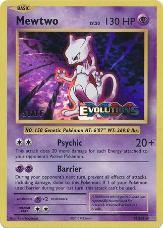 Mewtwo (51/108) (XY Evolutions Staff Prerelease) [XY: Black Star Promos] | GnG Games