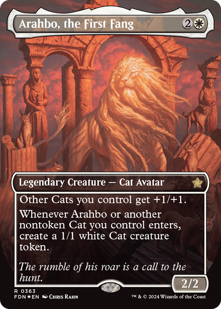 Arahbo, the First Fang (Borderless) (Mana Foil) [Foundations] | GnG Games