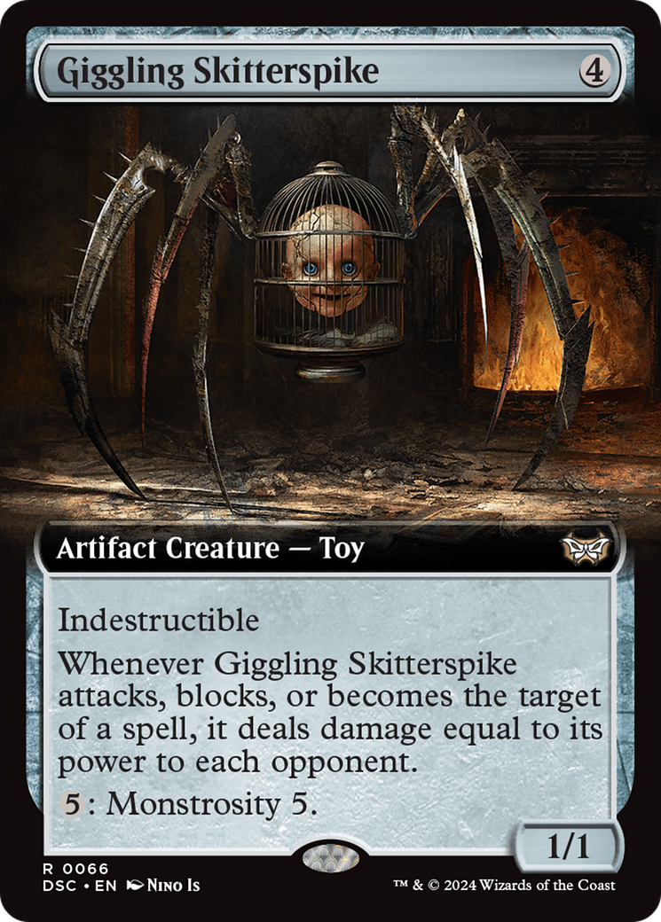 Giggling Skitterspike (Extended Art) [Duskmourn: House of Horror Commander] | GnG Games