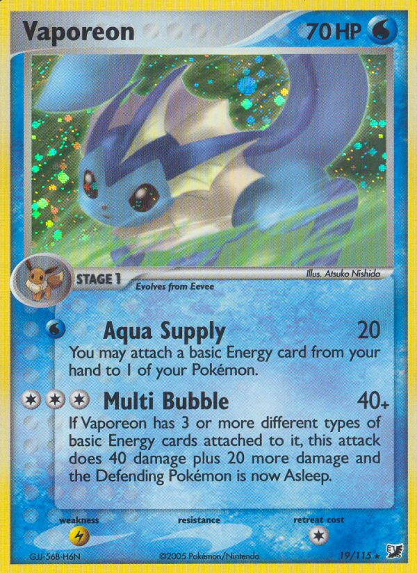 Vaporeon (19/115) [EX: Unseen Forces] | GnG Games