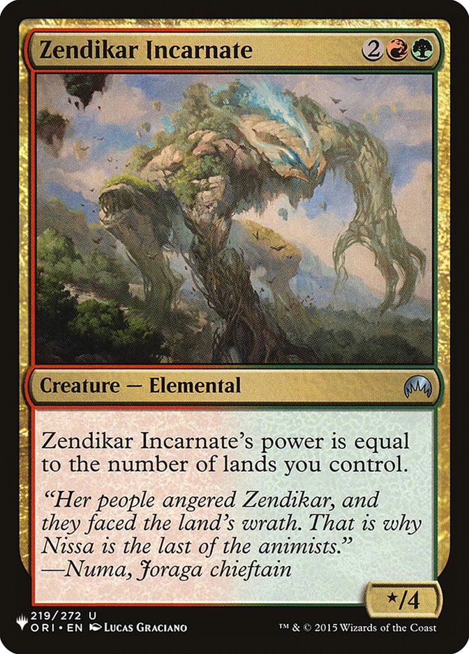 Zendikar Incarnate [The List] | GnG Games