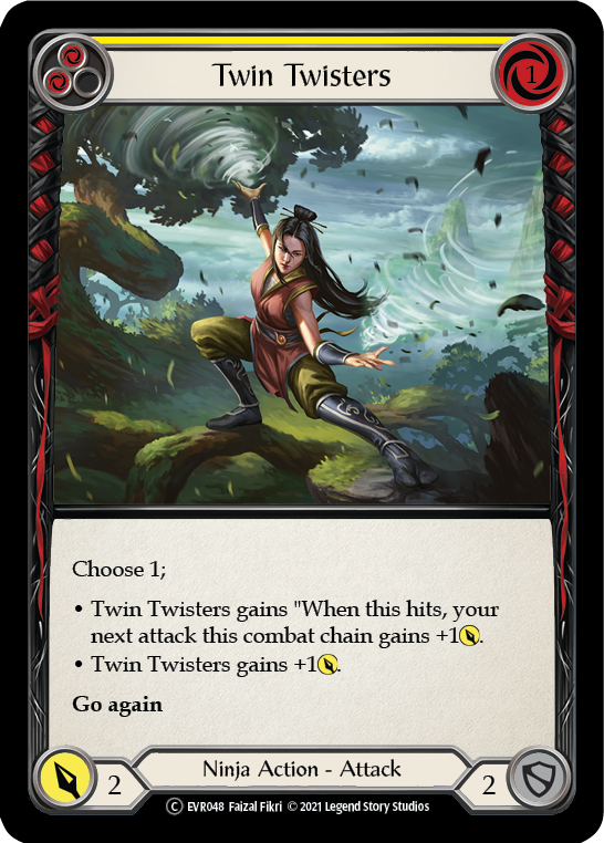 Twin Twisters (Yellow) [EVR048] (Everfest)  1st Edition Rainbow Foil | GnG Games