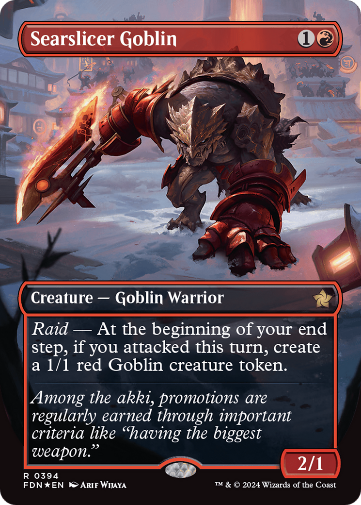 Searslicer Goblin (Borderless) (Mana Foil) [Foundations] | GnG Games