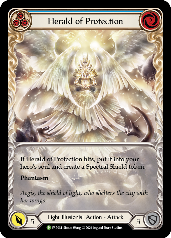 Herald of Protection (Blue Extended Art) [FAB031] (Promo)  Rainbow Foil | GnG Games