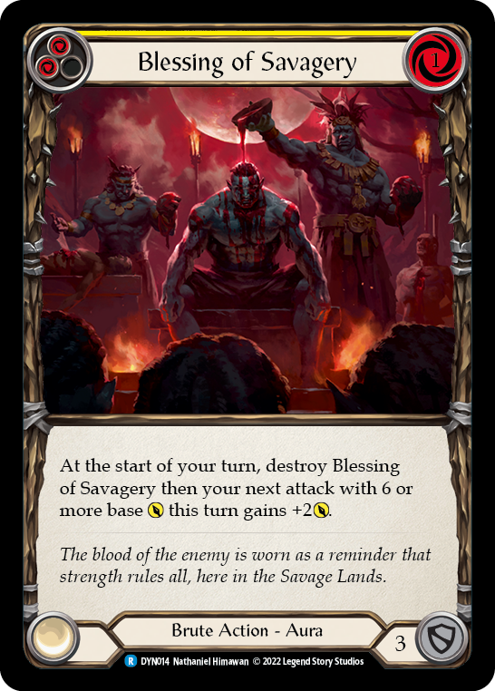 Blessing of Savagery (Yellow) [DYN014] (Dynasty)  Rainbow Foil | GnG Games